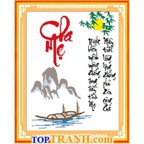 Tranh thêu chữ cha mẹ